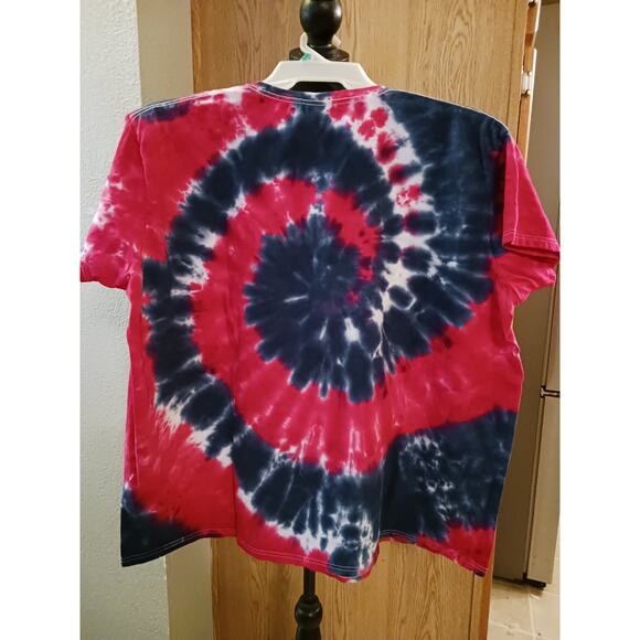 Fuscia and Cobalt Blue Spiral Tie Dye T-Shirt Blue NWT Size 3XL - Picture 3 of 6
